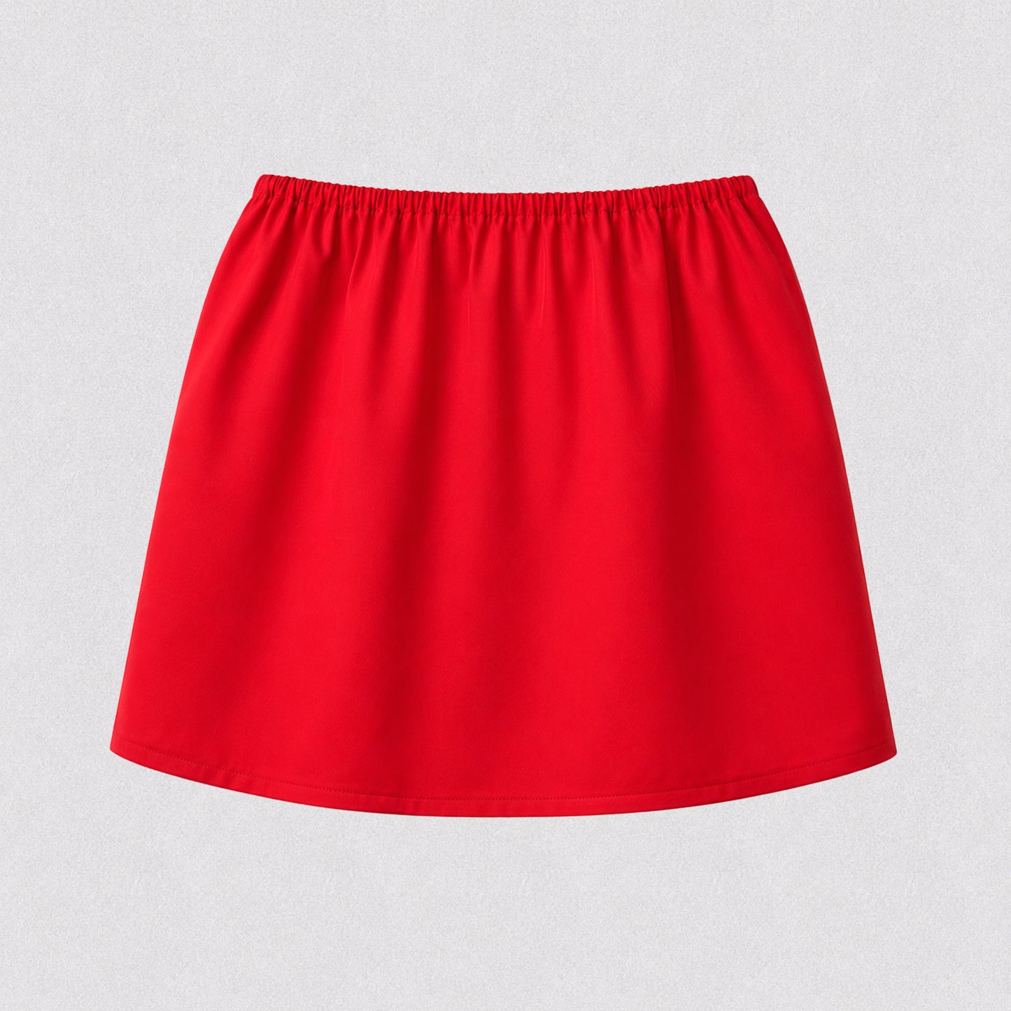 Red Cotton Gabardine Mini Skirt